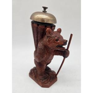 Black Forest: Table Bell Featuring A Peddler Bear