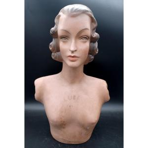 Mannequin De Vitrine Lubé Paris Buste Femme Art Déco 