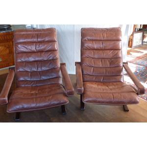 Leather Armchairs Circa 1960