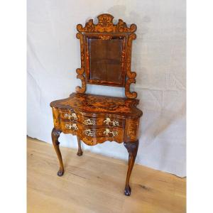 Dutch Dressing Table Late 18th Century Walnut And Floral Marquetry