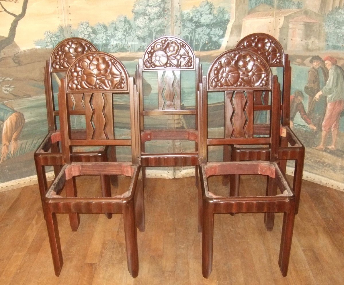 Five Art Deco Chairs Circa 1925