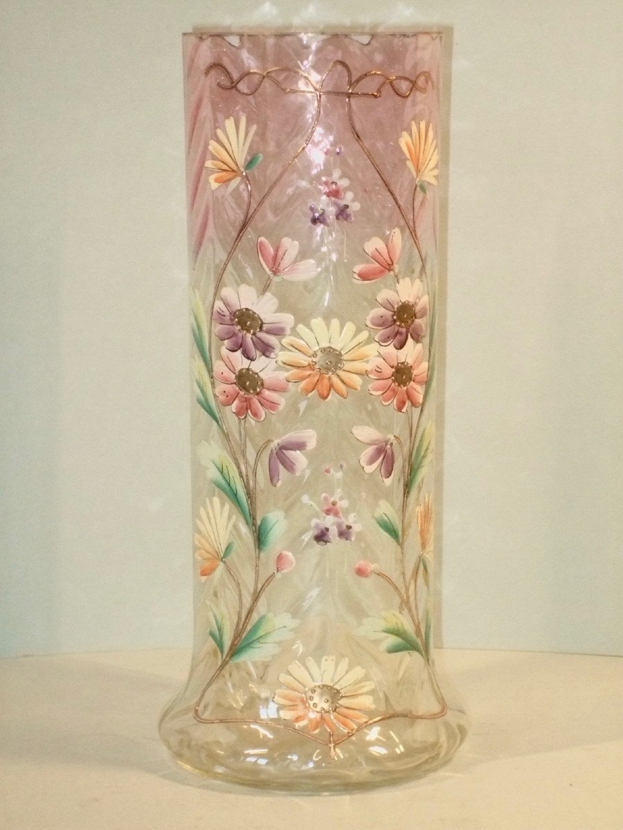 Enamelled Glass Vase Legras Circa 1900
