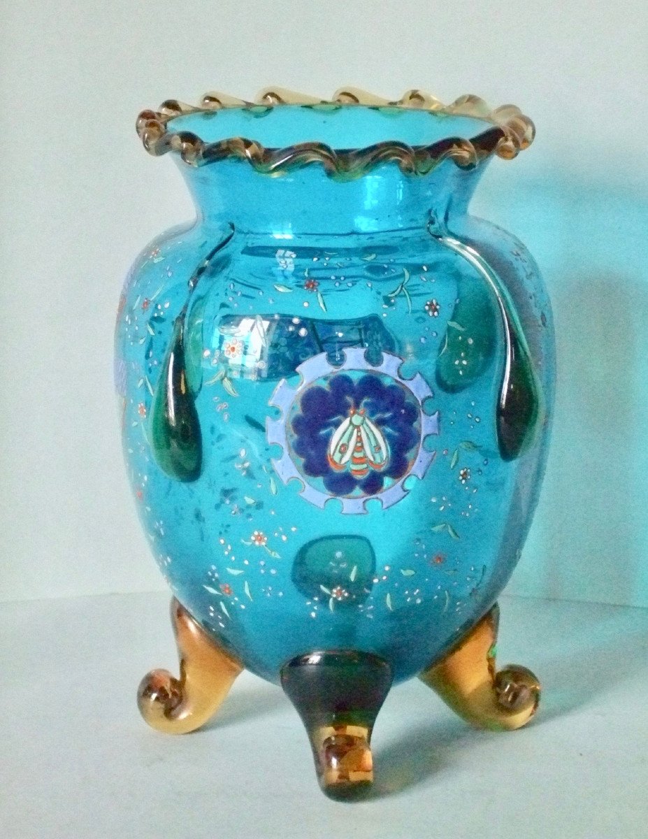 Vase En Verre Par Auguste Jean  ca 1880-photo-2