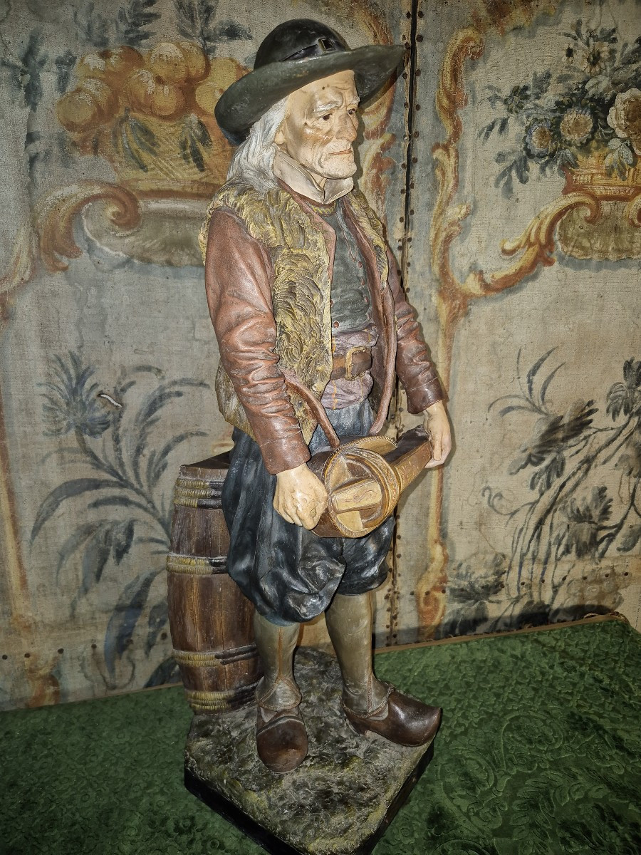 The Hurdy-gurdy Player By J. Le Guluche, 19th/20th Century-photo-3