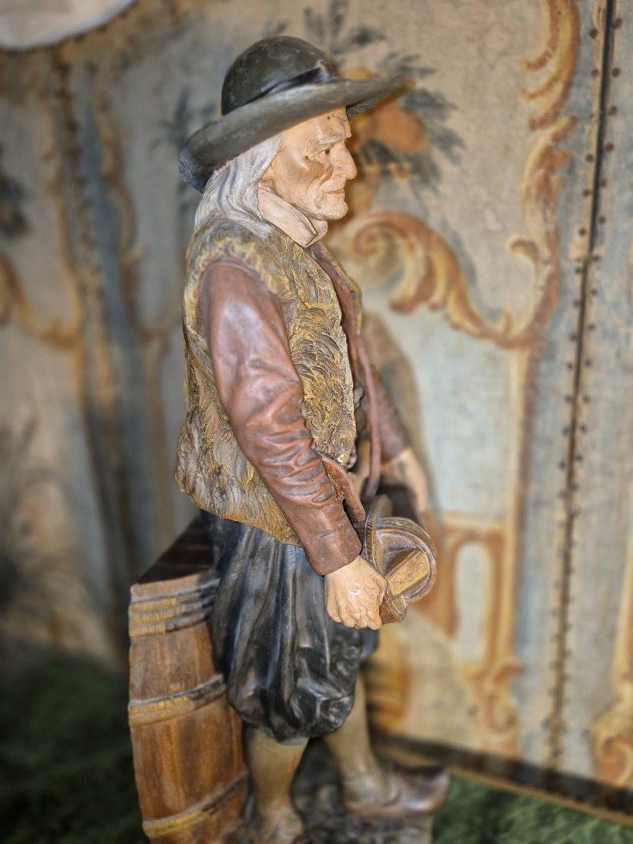 The Hurdy-gurdy Player By J. Le Guluche, 19th/20th Century-photo-1