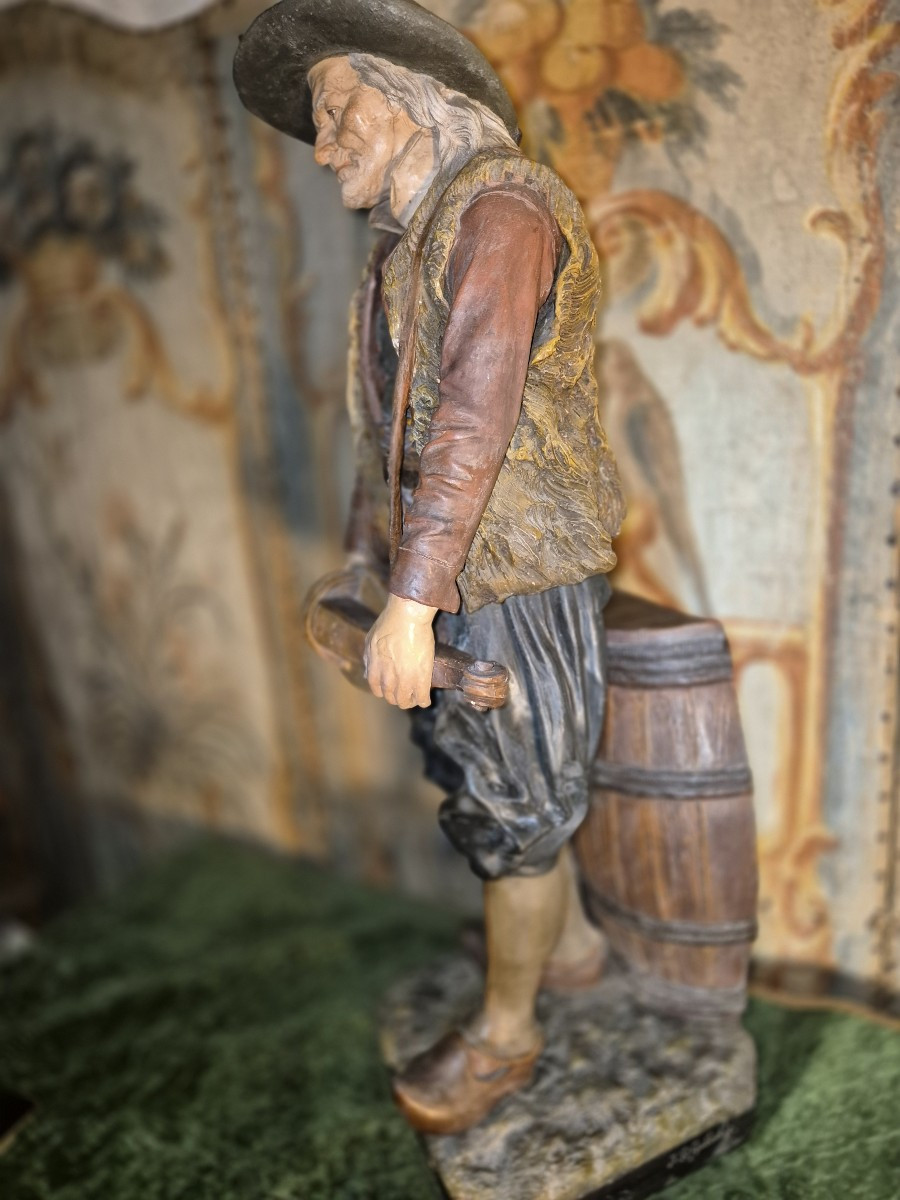 The Hurdy-gurdy Player By J. Le Guluche, 19th/20th Century-photo-4