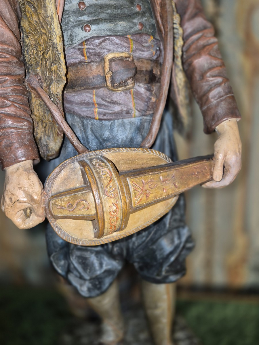 The Hurdy-gurdy Player By J. Le Guluche, 19th/20th Century-photo-5