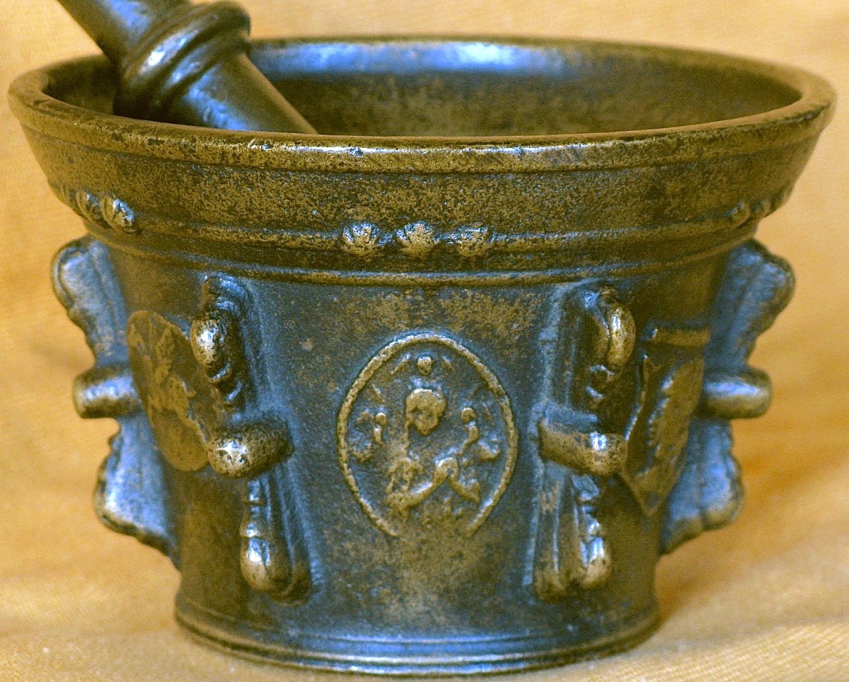 Mortier en Bronze  Début du XVIIè-photo-4