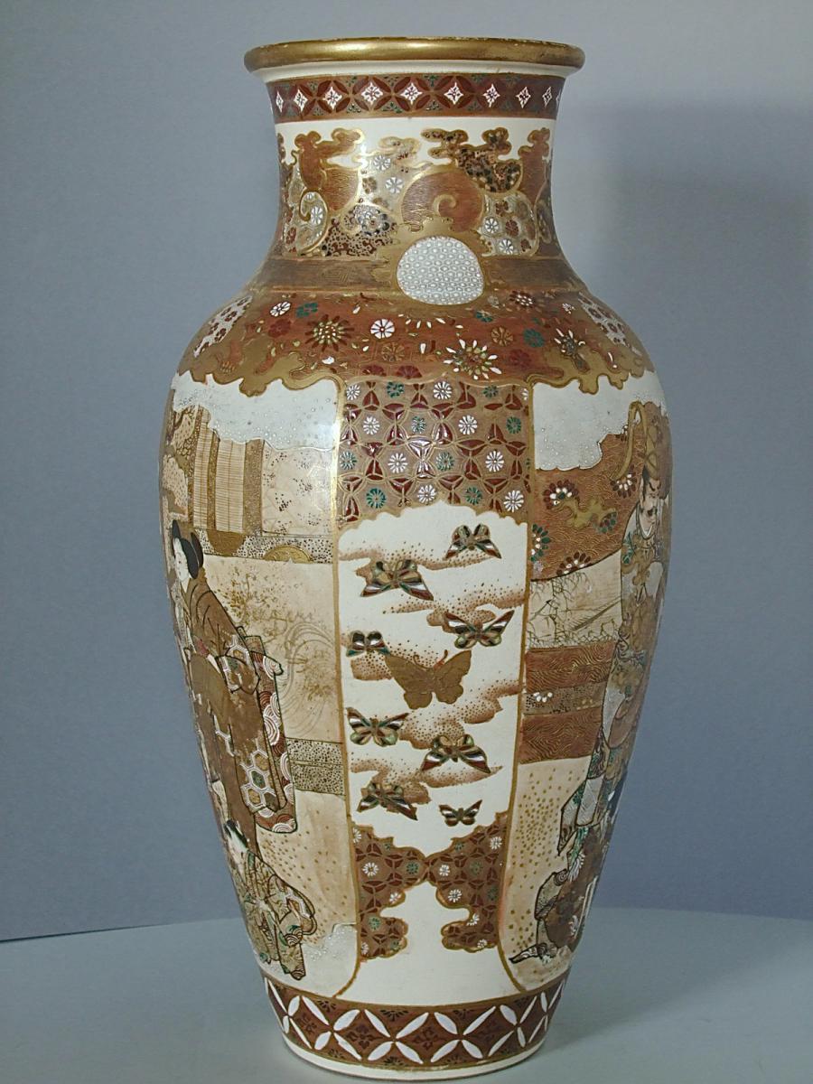 Satsuma Vases Pair - Japan 19th-photo-3