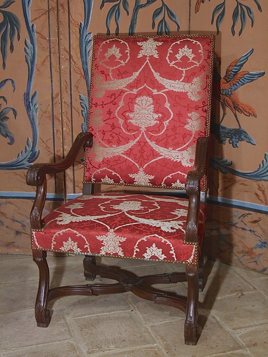 Fauteuil  “ à la Reine“ en Noyer  XVIIè-photo-3