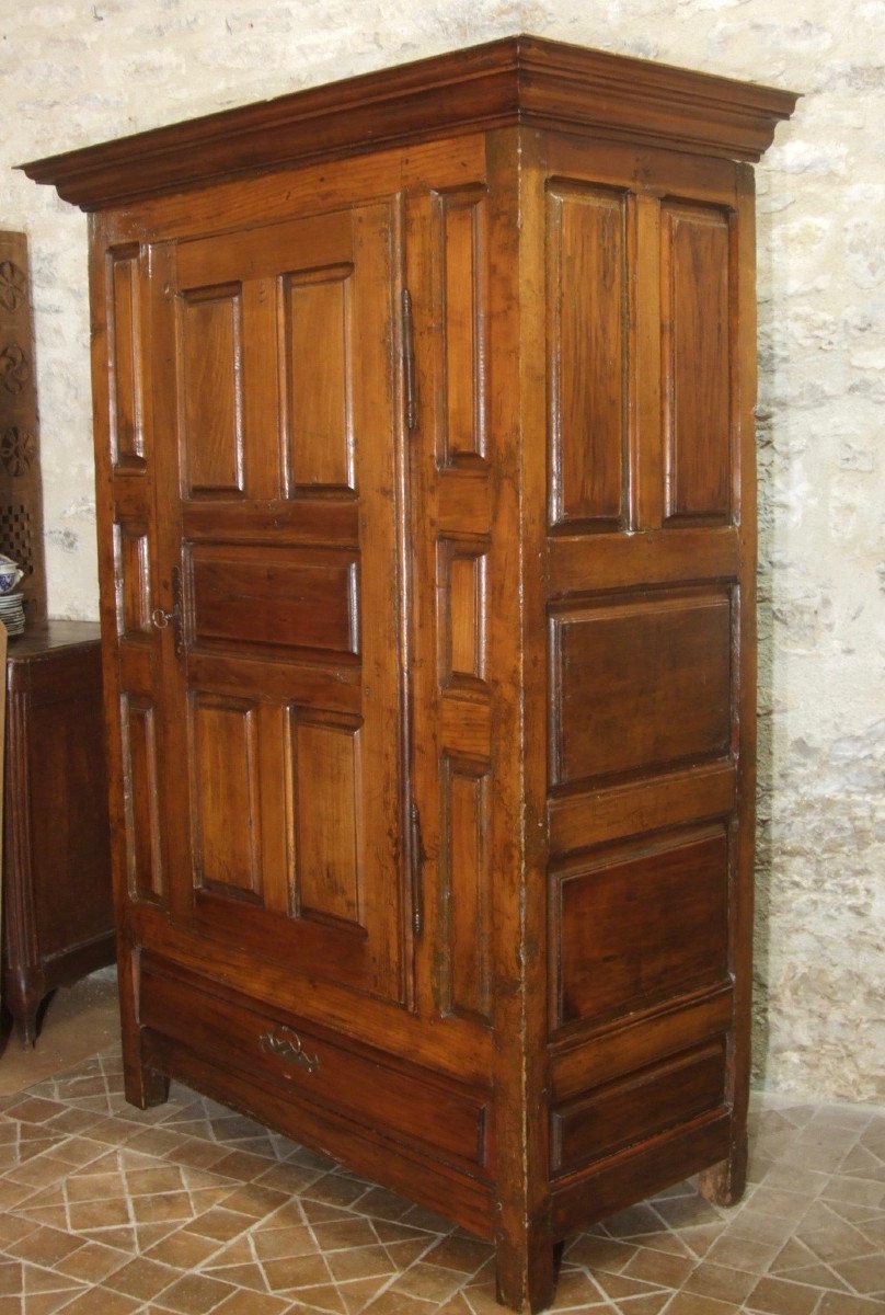 Armoire à Une Porte  Auvergne  XVIIè  en Merisier-photo-3