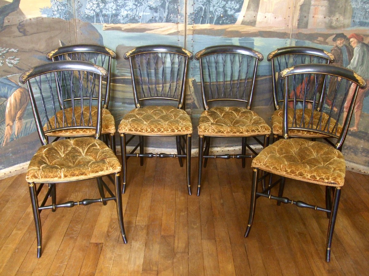 Six Chaises époque Napoléon III-photo-2