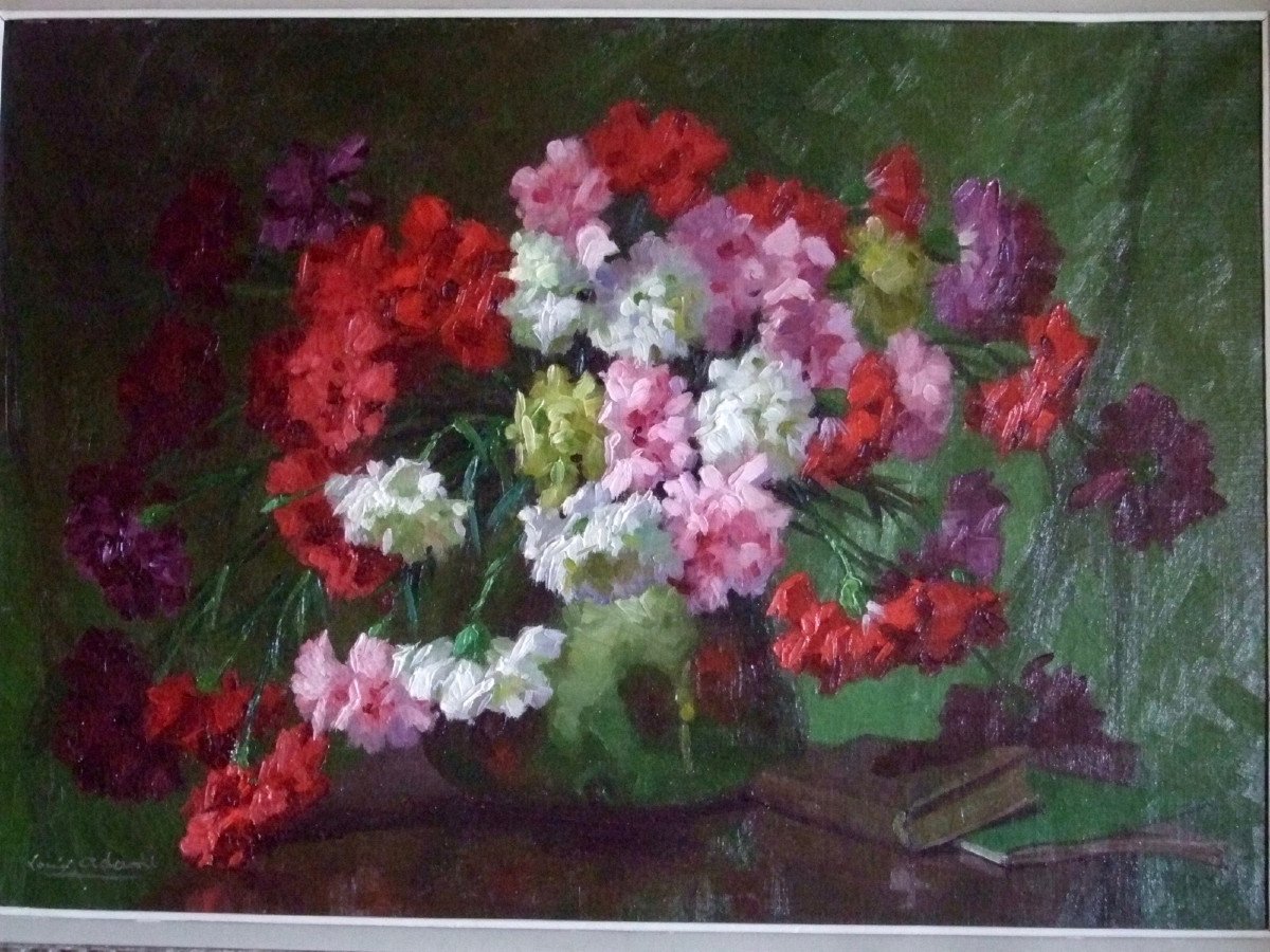 Bouquet Of Carnations By Louis Adami XXth-photo-2