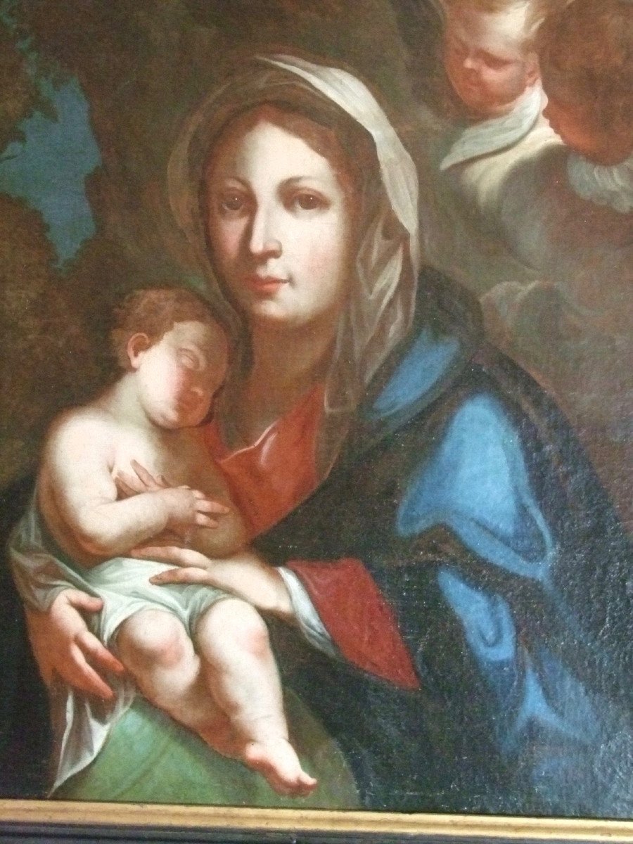 Vierge à l'Enfant  Ecole Italienne XVIIè-photo-2