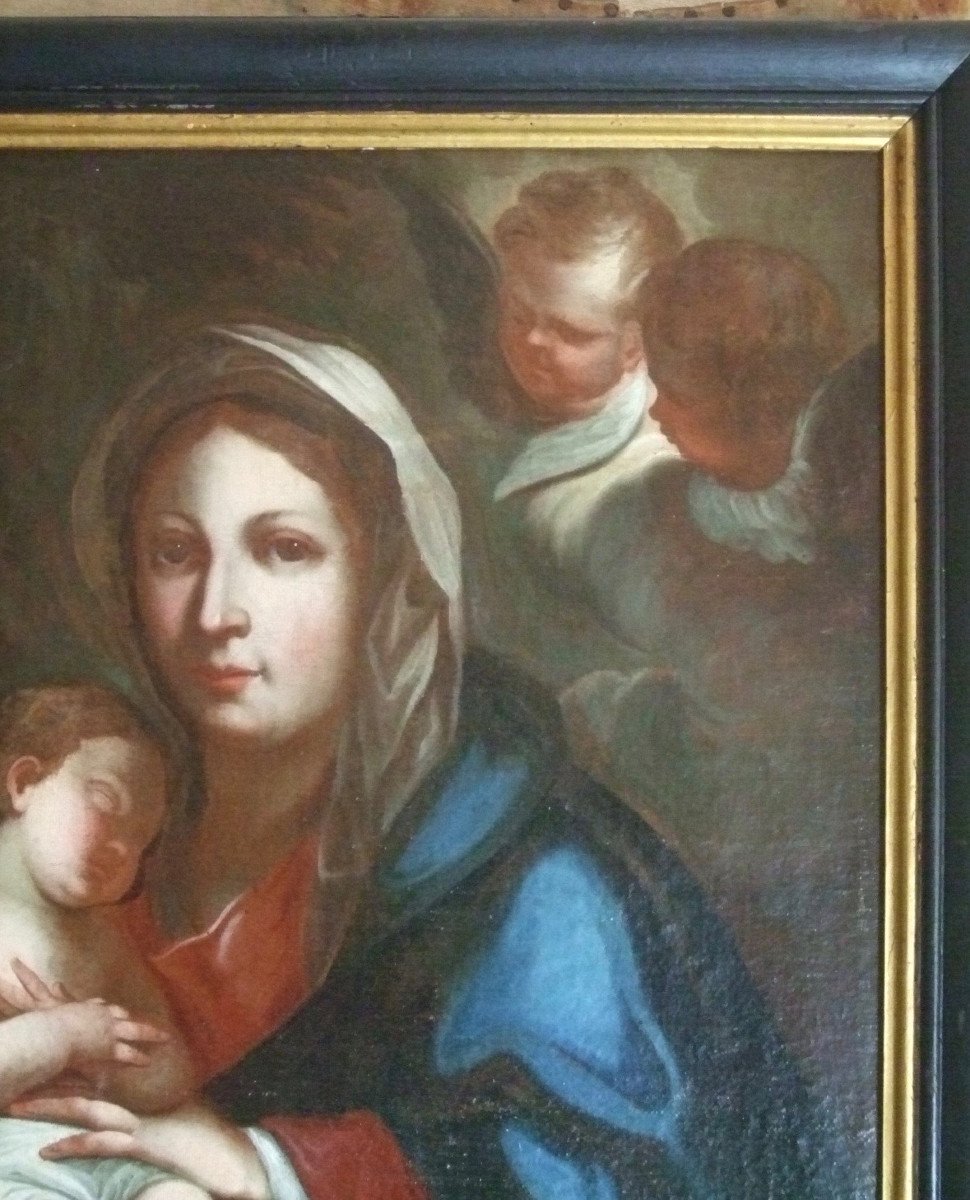 Vierge à l'Enfant  Ecole Italienne XVIIè-photo-4