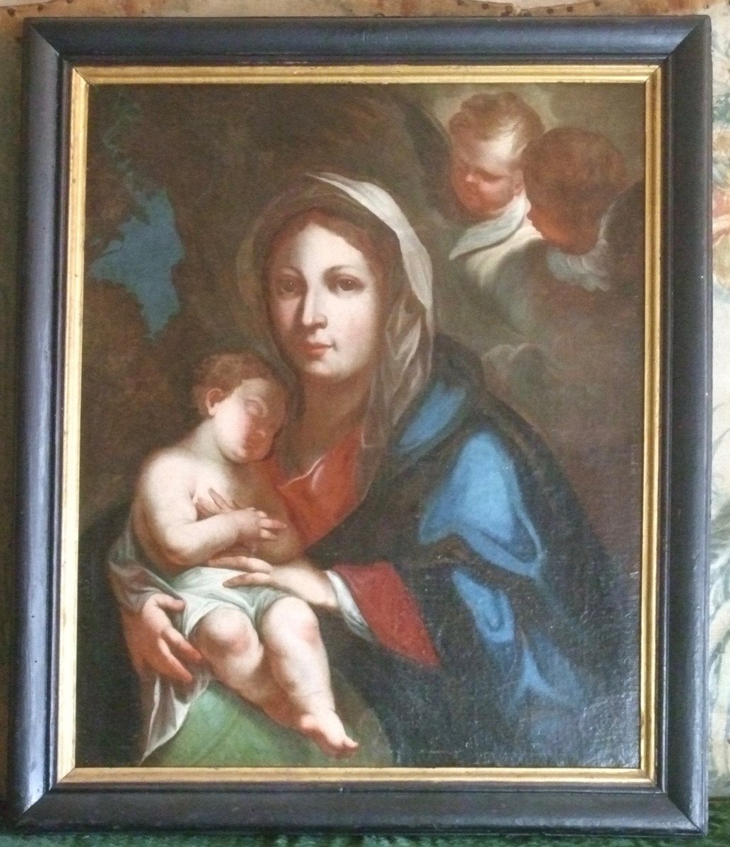 Vierge à l'Enfant  Ecole Italienne XVIIè
