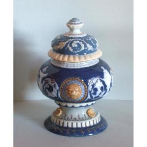 Candy Box By P. Amirault Earthenware From Parthenay Nineteenth