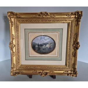 Francis Blin (1827-1866)  Paysage Animé