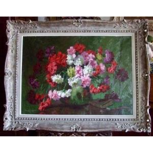 Bouquet Of Carnations By Louis Adami XXth