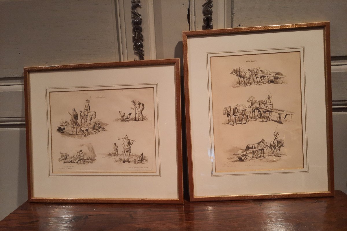 Deux Gravures Anglaises D’époque XIXème Siècle.