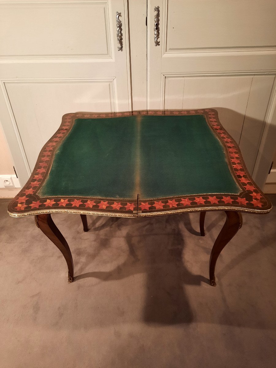 Table à Jeu En Marqueterie D’époque Napoléon III.-photo-7