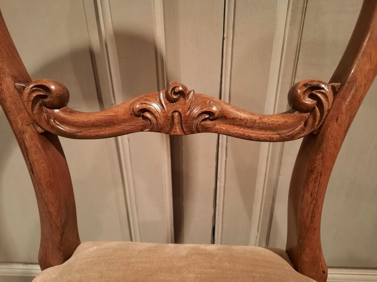 Chaise De Harpiste En Acajou D’époque Louis-philippe.-photo-3