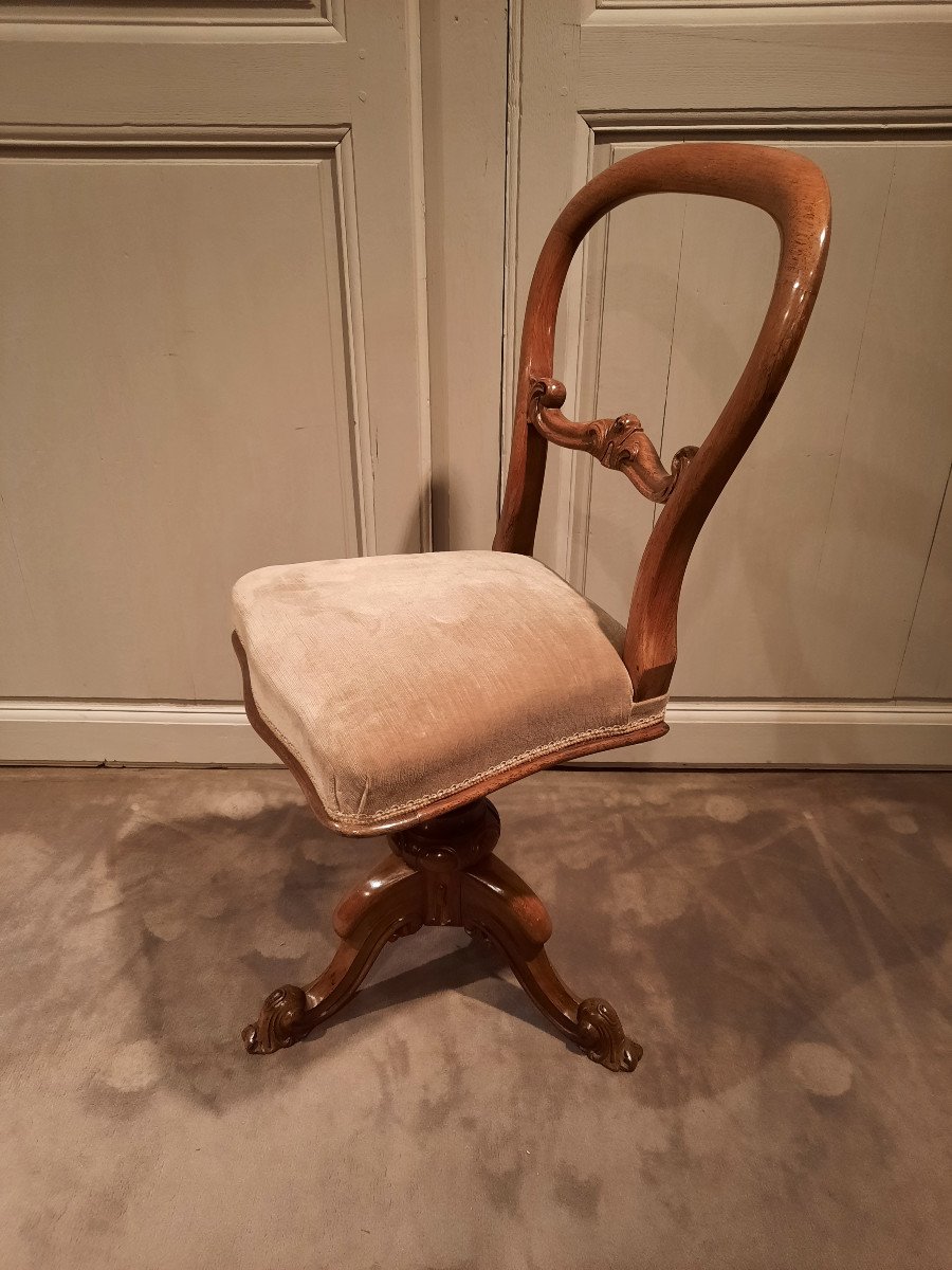 Chaise De Harpiste En Acajou D’époque Louis-philippe.-photo-3