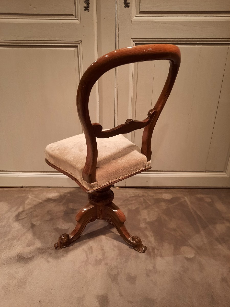 Chaise De Harpiste En Acajou D’époque Louis-philippe.-photo-4