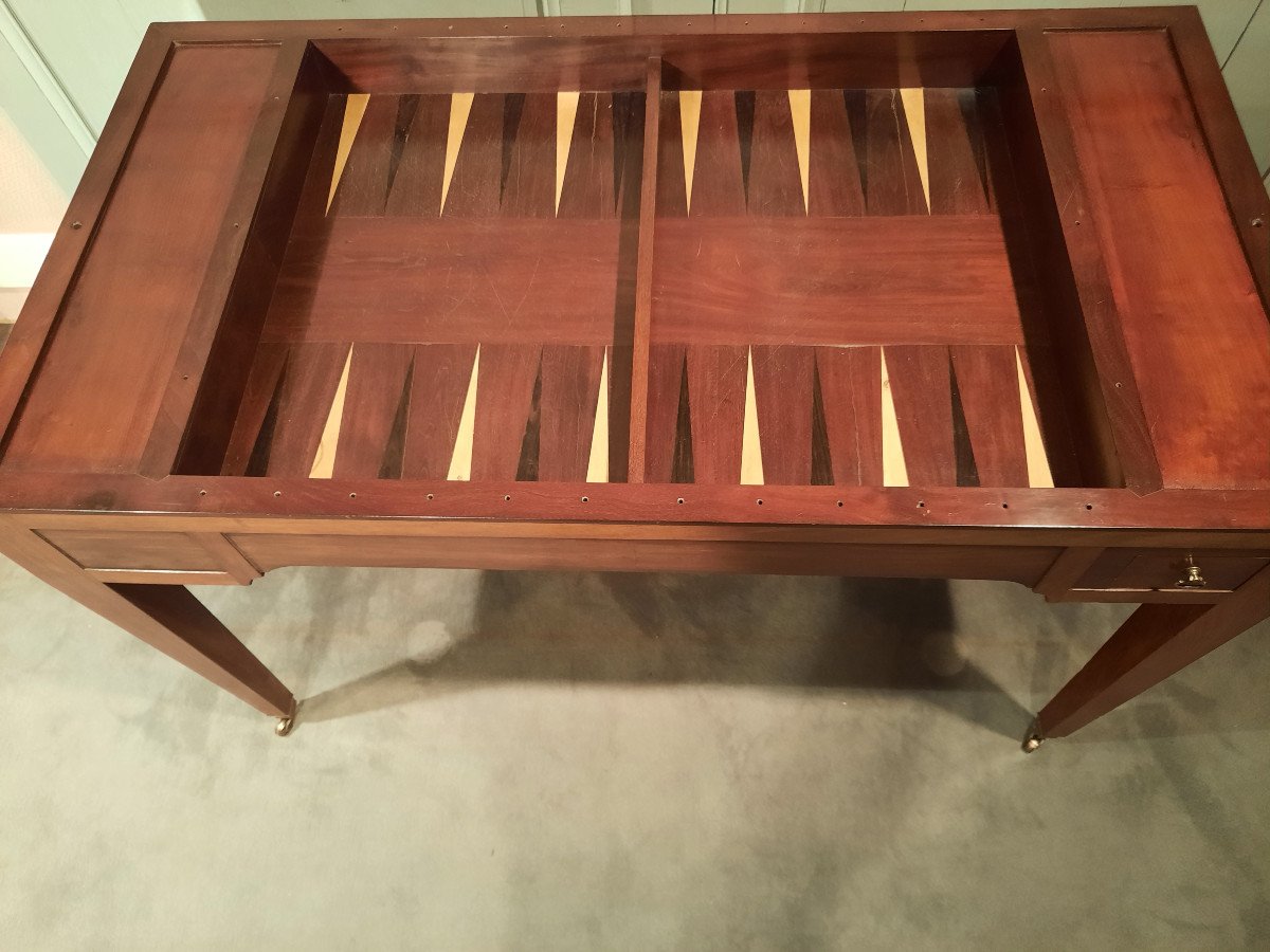 Game Table Called Tric-trac In Mahogany From The Restoration Period.-photo-4