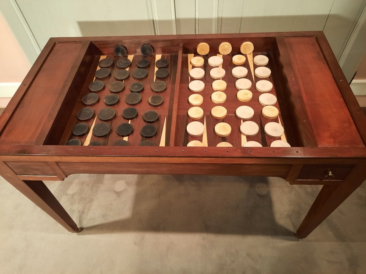 Game Table Called Tric-trac In Mahogany From The Restoration Period.-photo-6