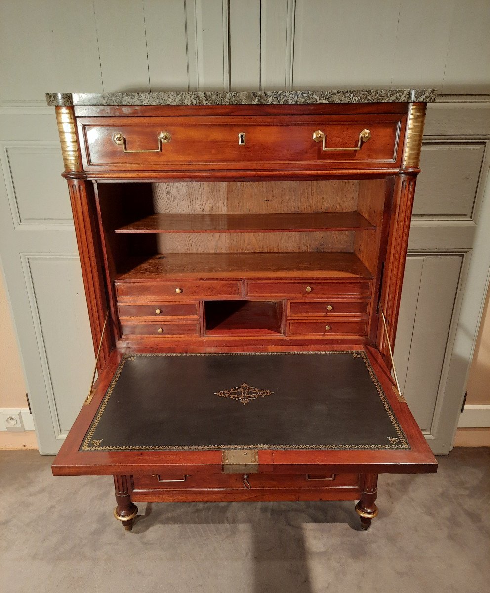 Secrétaire En Acajou D’époque Louis XVI.-photo-1