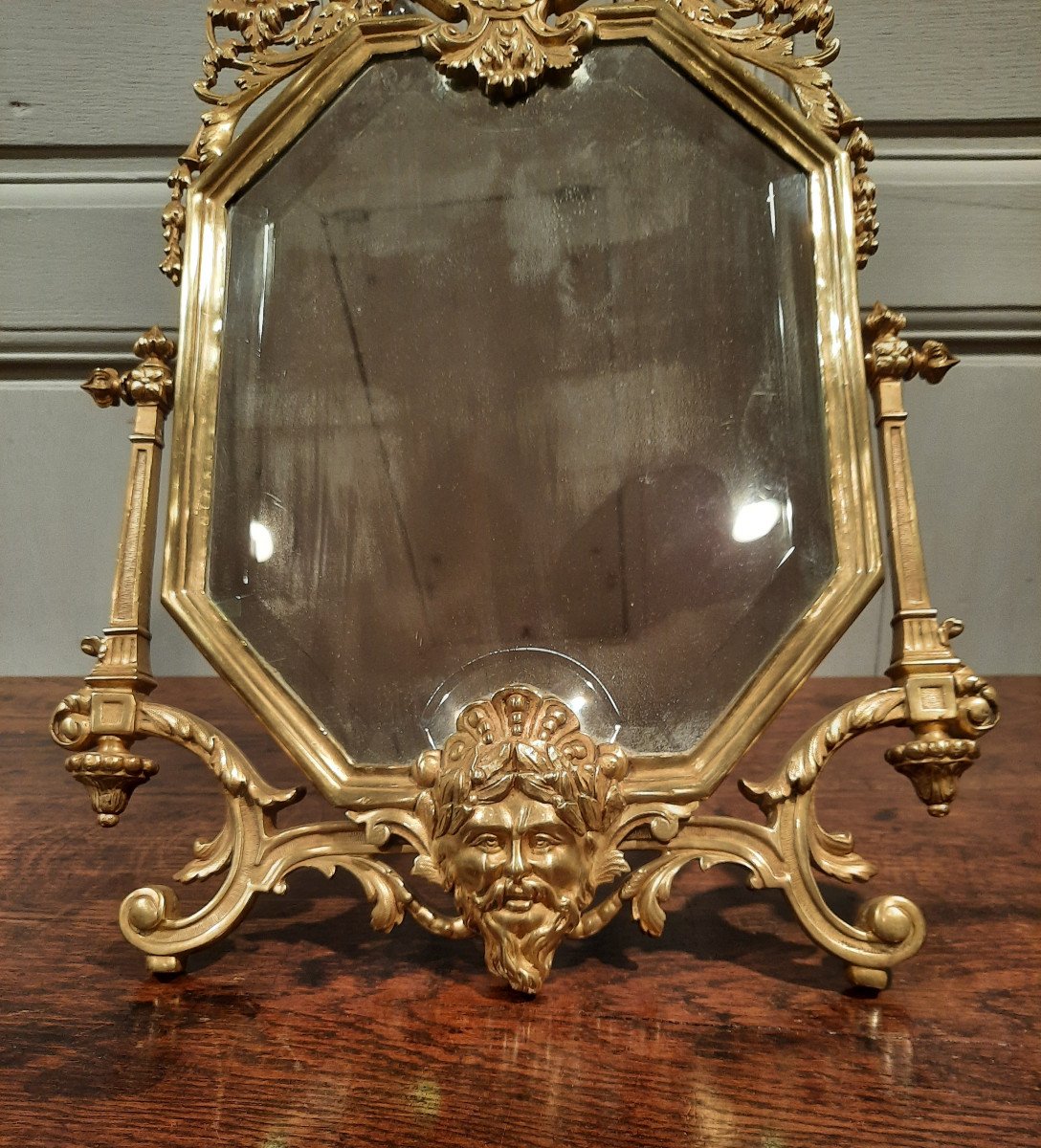 Miroir De Salon En Bronze De Style Régence D’époque XIXème Siècle.-photo-2