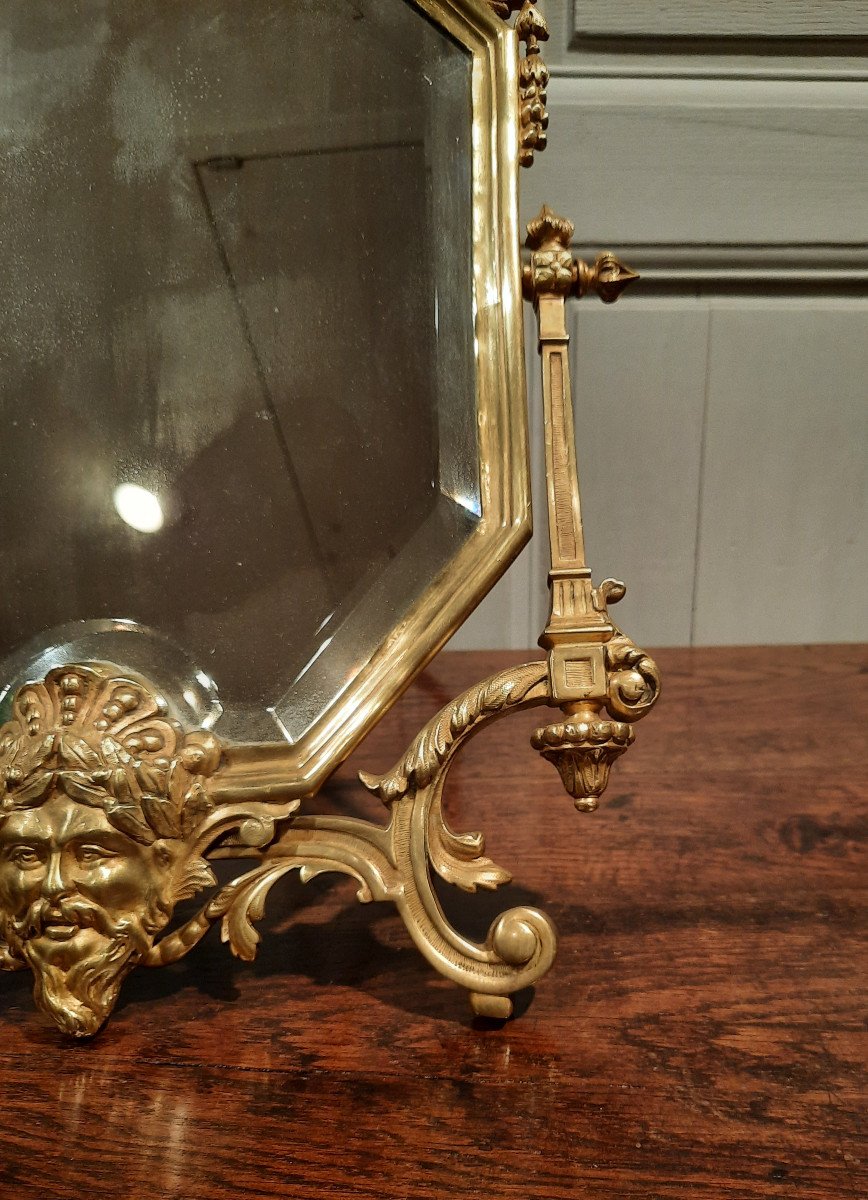 Miroir De Salon En Bronze De Style Régence D’époque XIXème Siècle.-photo-3