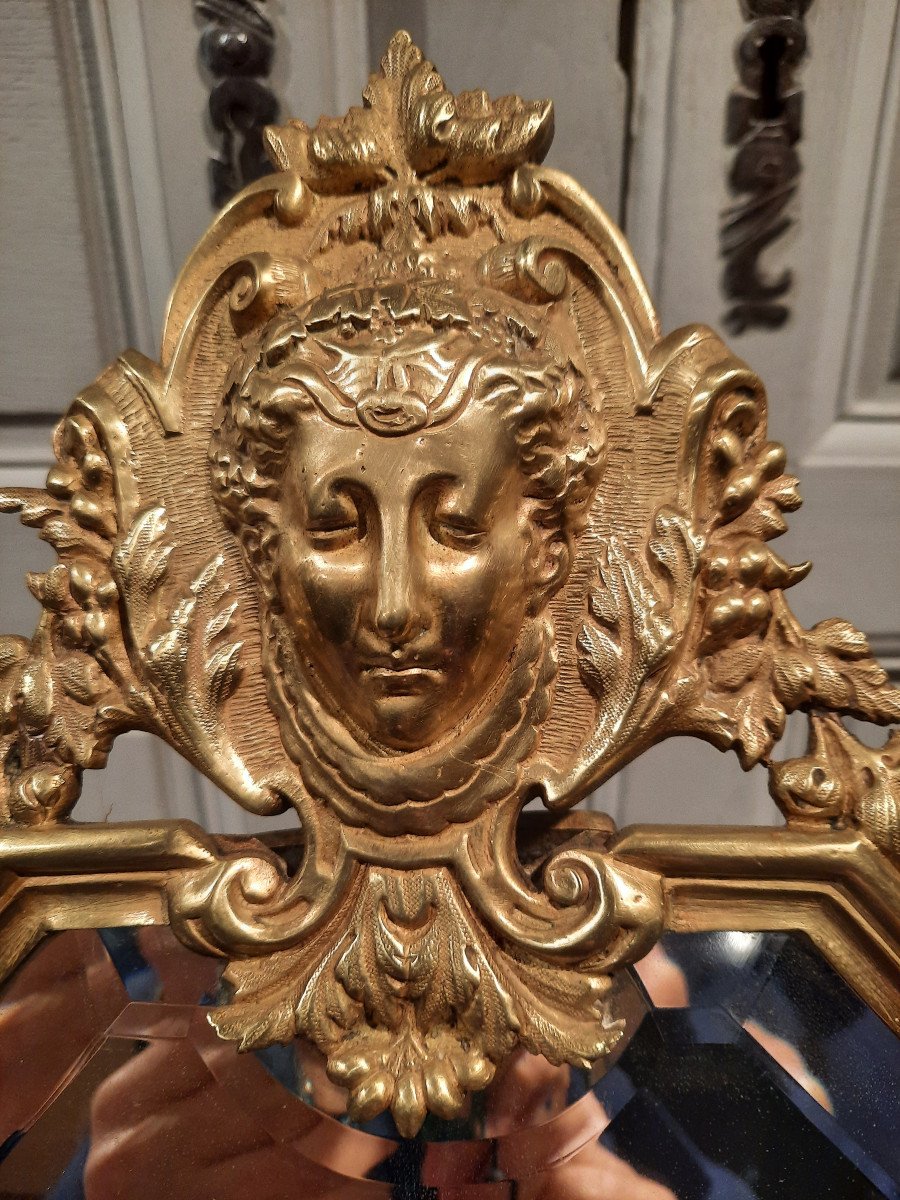 Miroir De Salon En Bronze De Style Régence D’époque XIXème Siècle.-photo-2