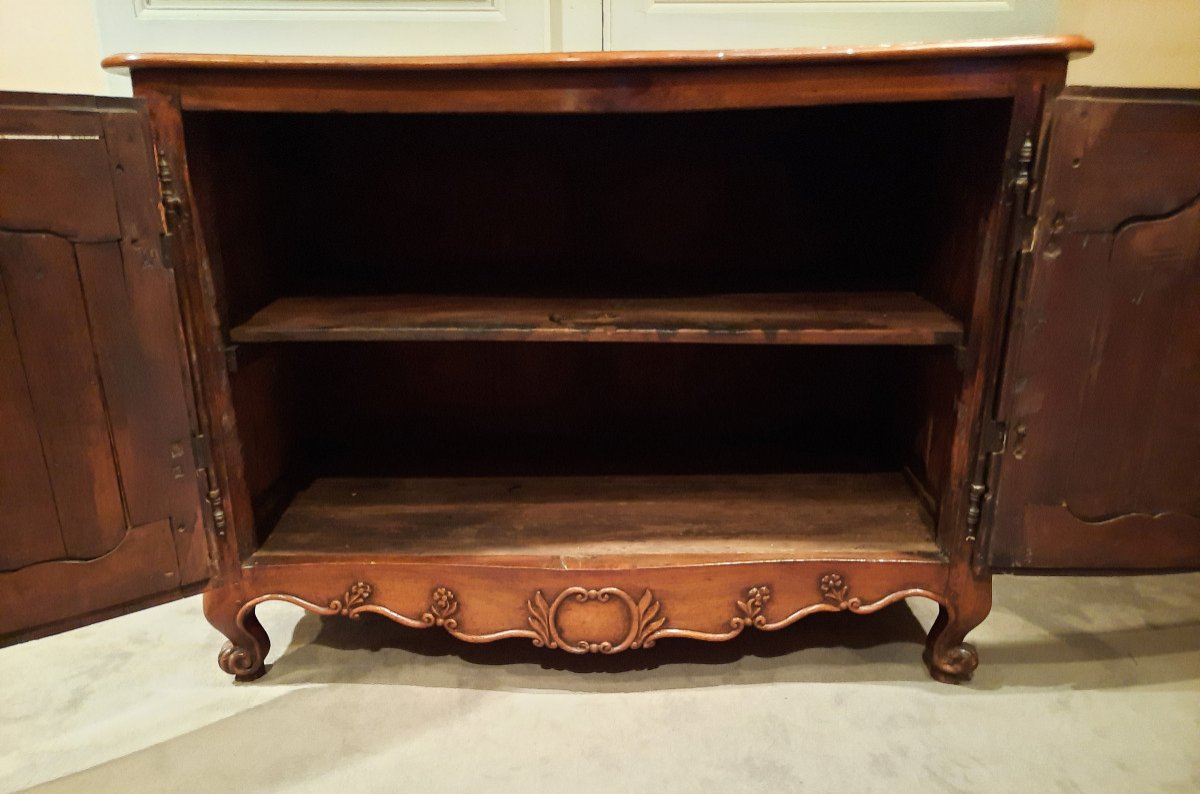 Louis XV Curved Buffet In Cherry Wood, From The 18th Century.-photo-5