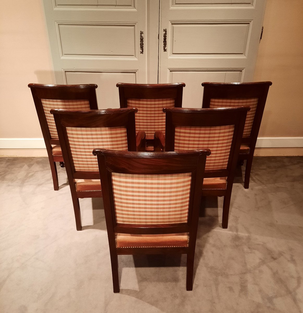 Suite De Six Fauteuils En Acajou D’époque Empire.-photo-3