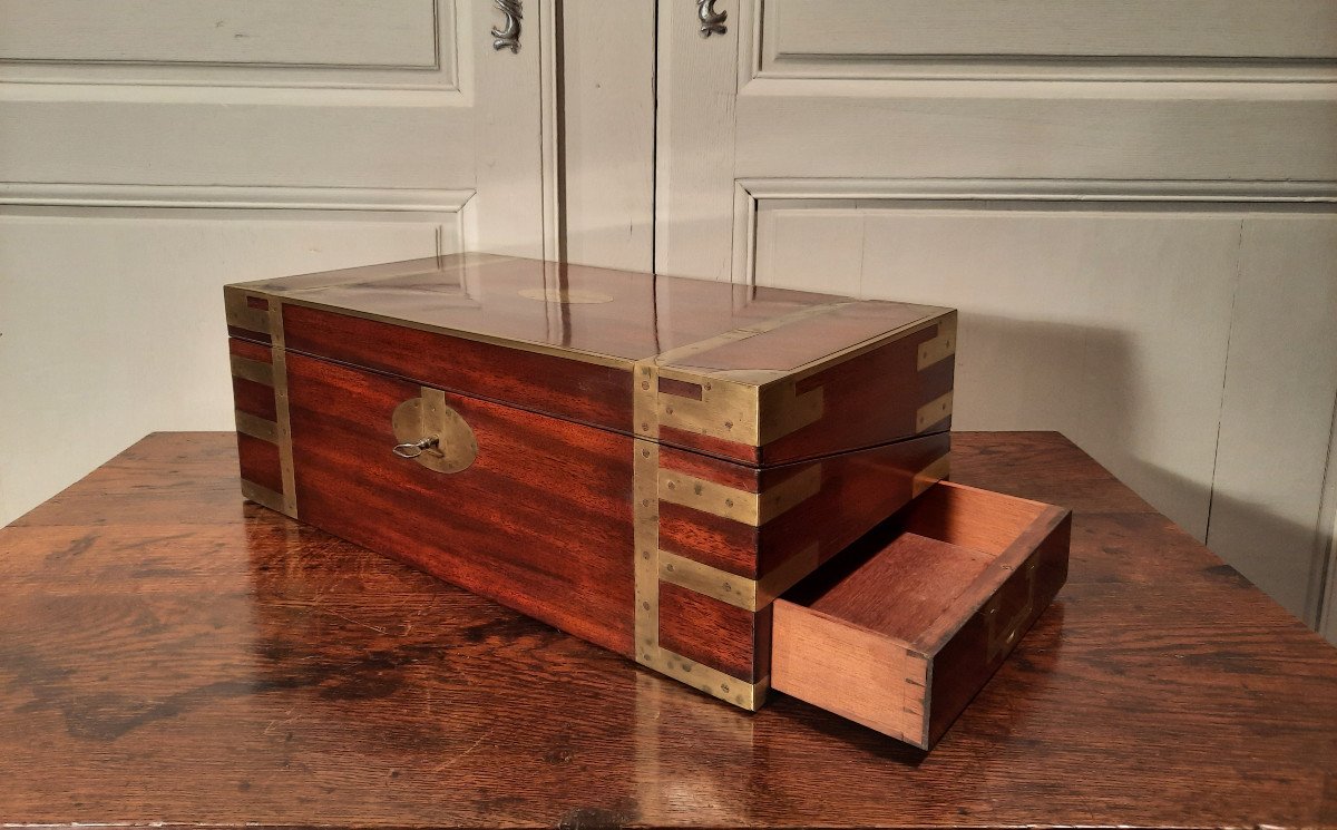 Ecritoire De Marine En Acajou D’époque XIXème Siècle.-photo-2
