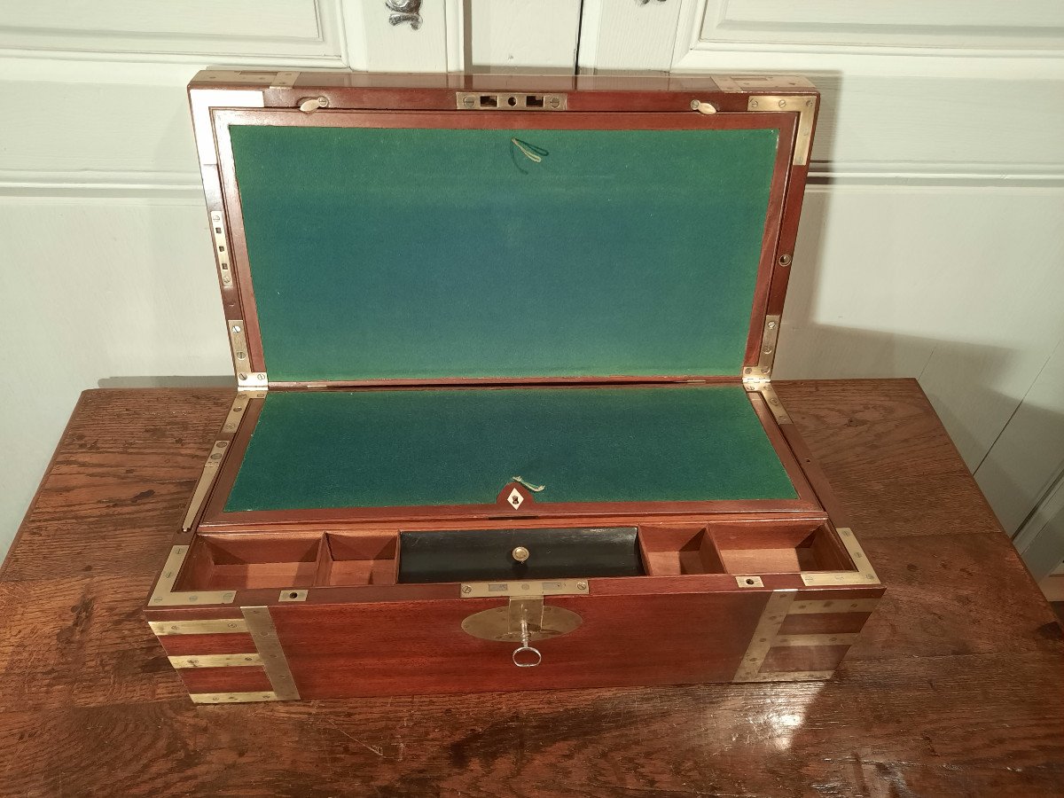Ecritoire De Marine En Acajou D’époque XIXème Siècle.-photo-2