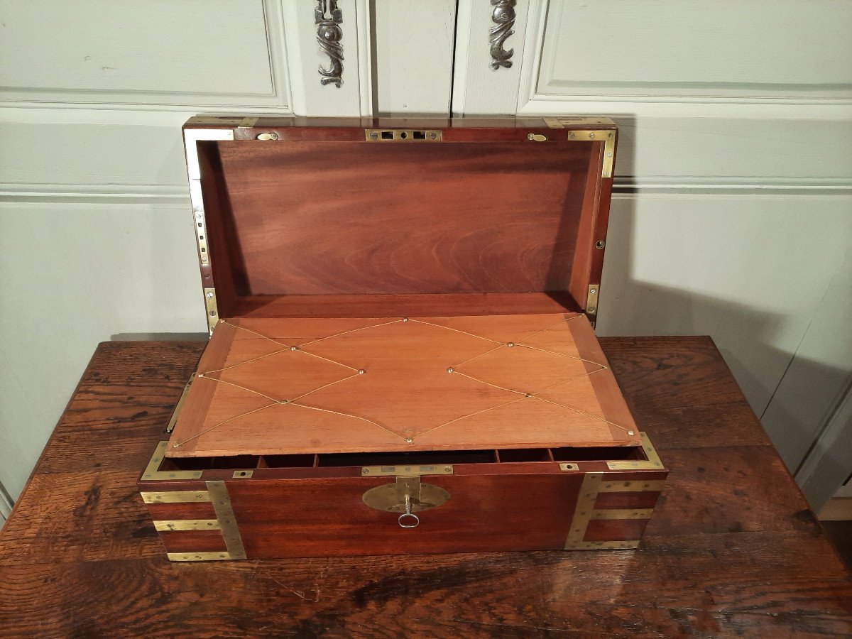 Ecritoire De Marine En Acajou D’époque XIXème Siècle.-photo-4