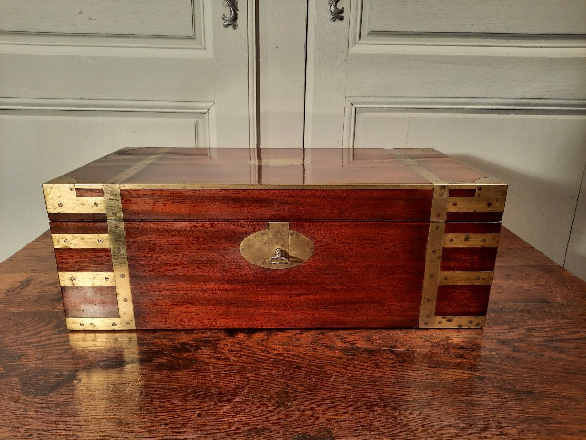 Ecritoire De Marine En Acajou D’époque XIXème Siècle.