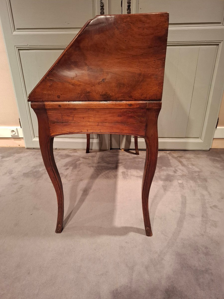 Louis XV Sloping Desk In Walnut And Cherry Wood From The 18th Century.-photo-3
