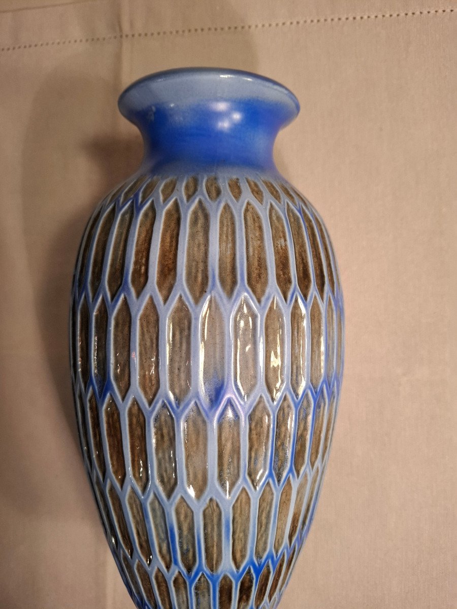 Vase En Céramique Des Frères Mougin D’époque Art Déco-photo-1