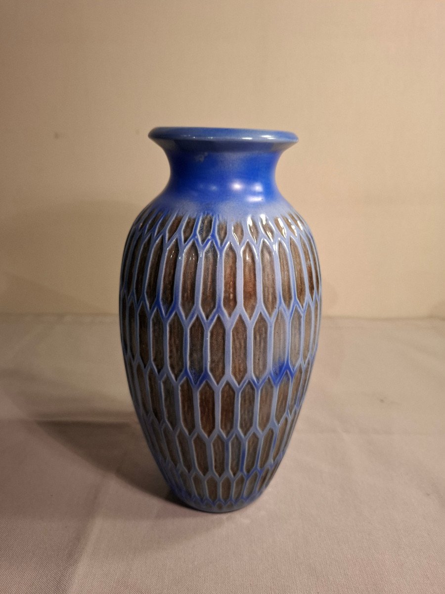 Vase En Céramique Des Frères Mougin D’époque Art Déco-photo-4
