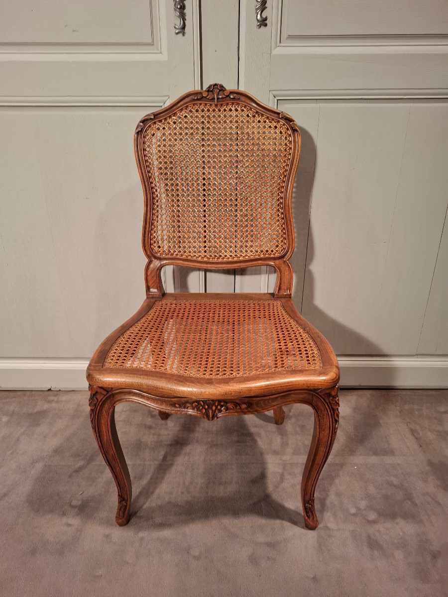 Set Of Six Louis XV Style Caned Beech Chairs.-photo-3