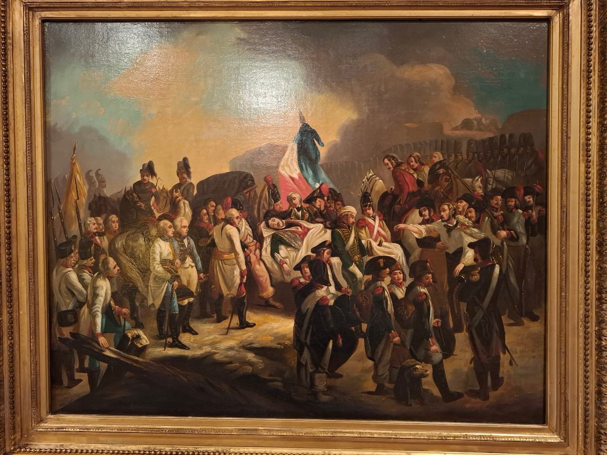 Tableau représentant la mort du Général Marceau d’après François Bouchot, époque XIXème siècle.-photo-2