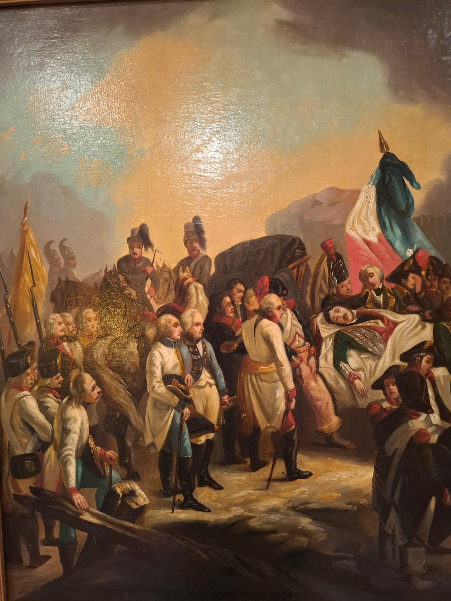 Tableau représentant la mort du Général Marceau d’après François Bouchot, époque XIXème siècle.-photo-2