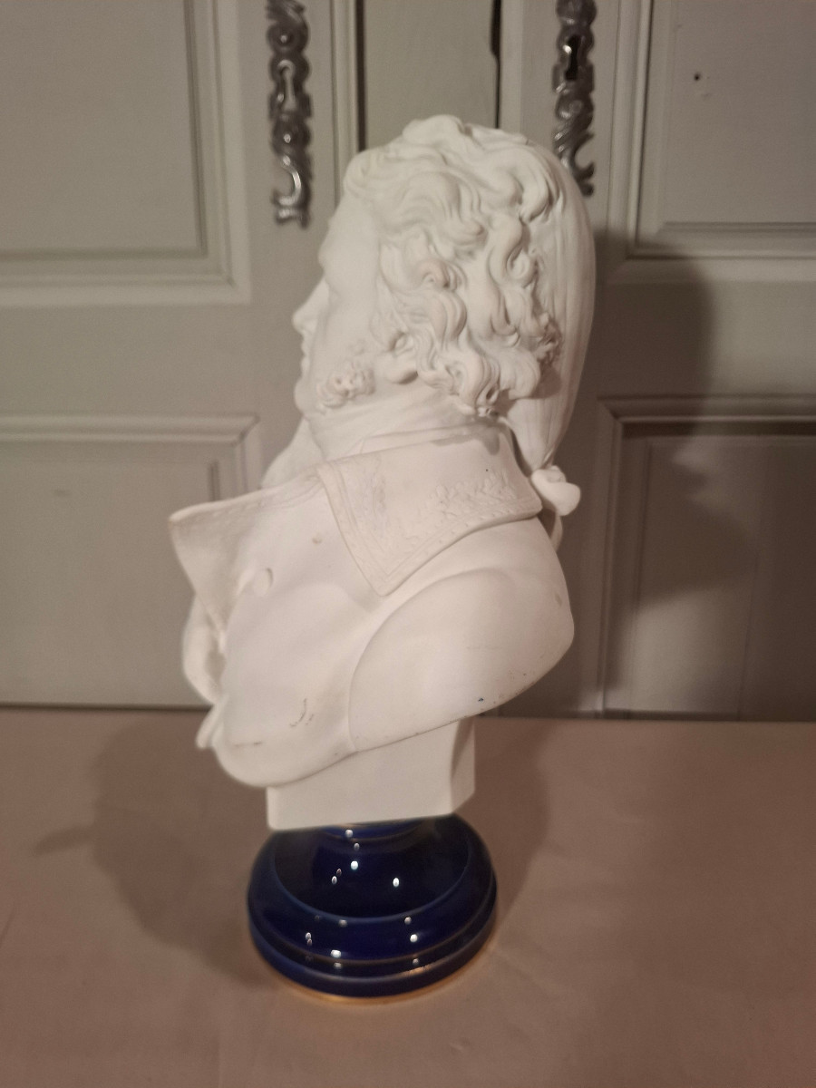Buste en biscuit de Sèvres du Général Kléber, époque fin du XIXème siècle.-photo-2