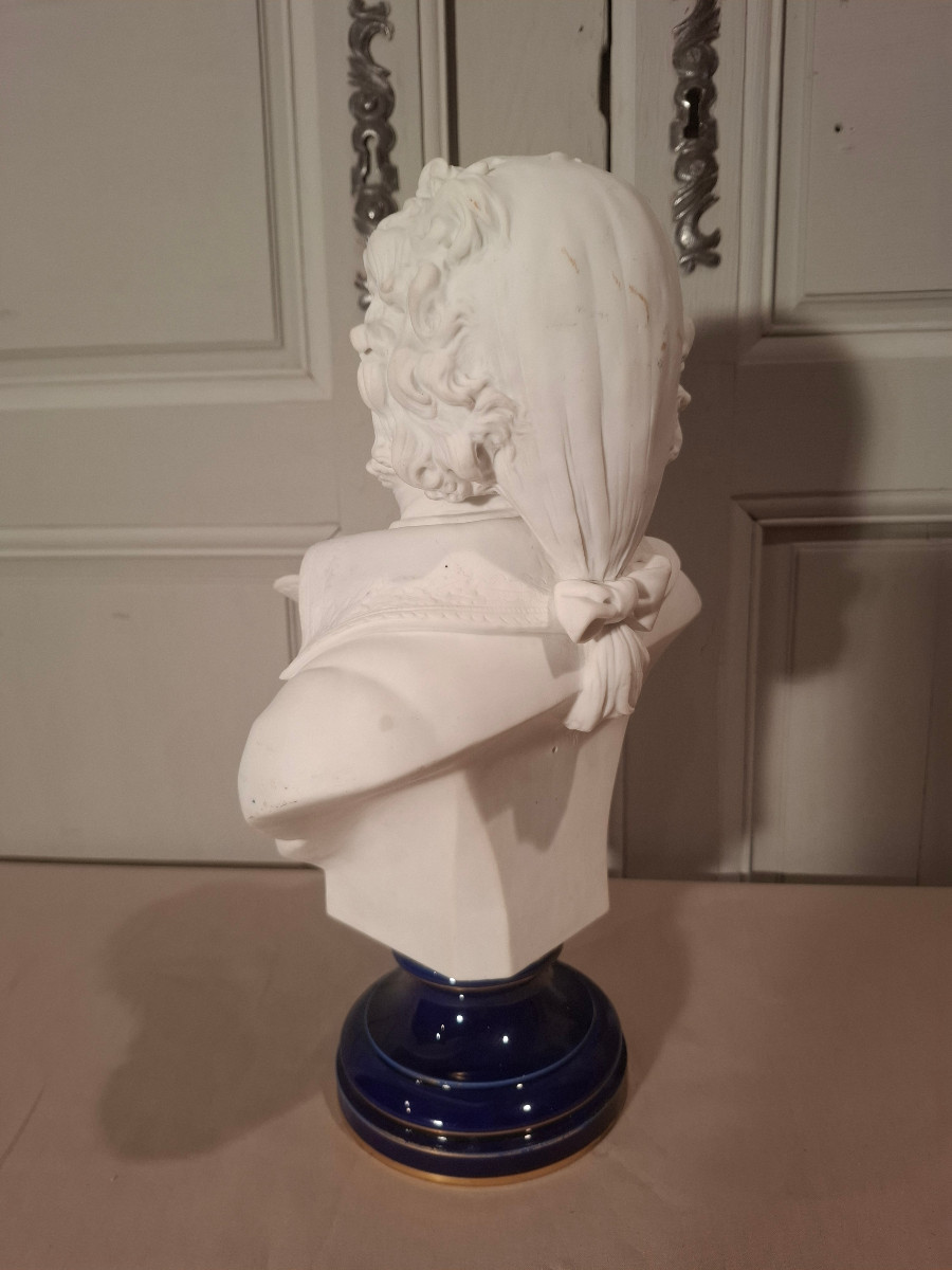 Buste en biscuit de Sèvres du Général Kléber, époque fin du XIXème siècle.-photo-3