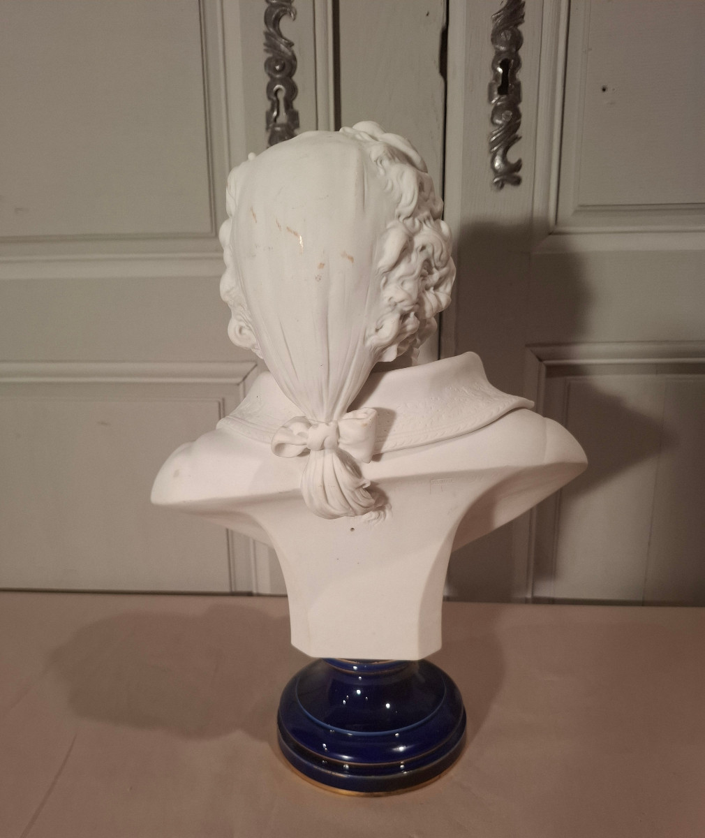 Buste en biscuit de Sèvres du Général Kléber, époque fin du XIXème siècle.-photo-4
