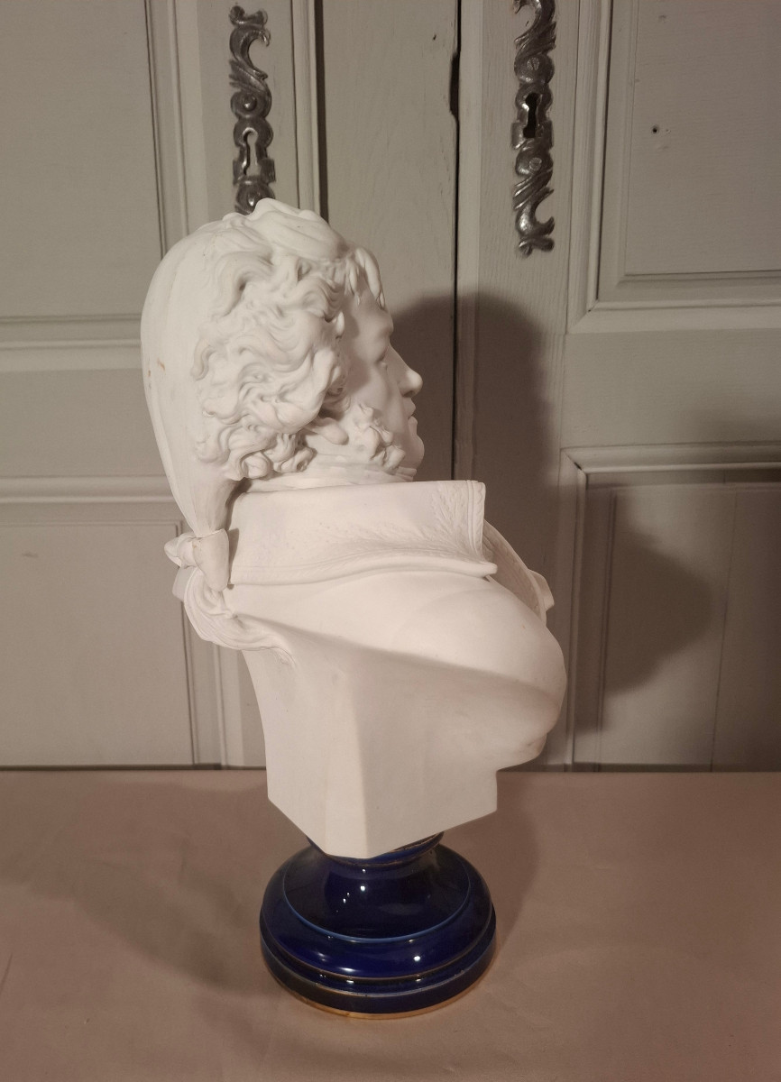 Buste en biscuit de Sèvres du Général Kléber, époque fin du XIXème siècle.-photo-5